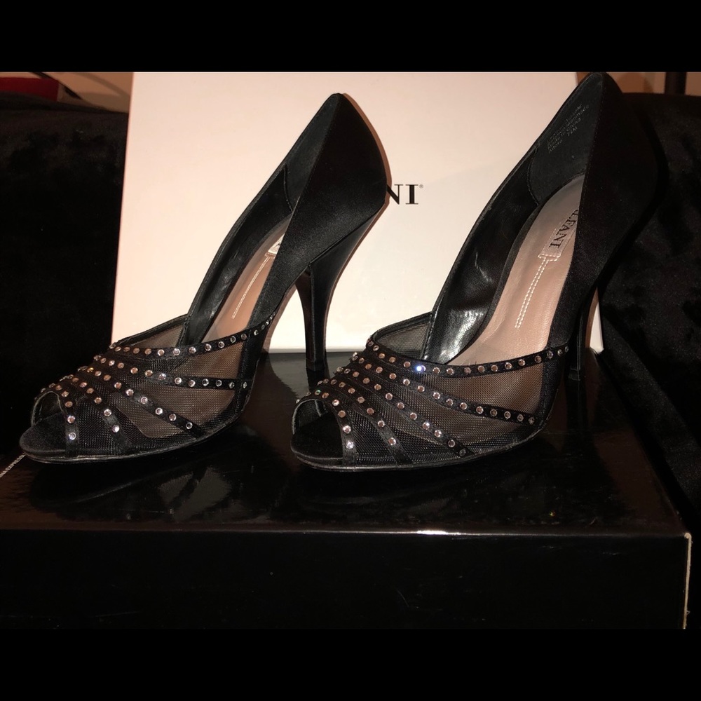 Alfani Satin and Rhinestone Peeptoe Heels - Picture 4 of 7